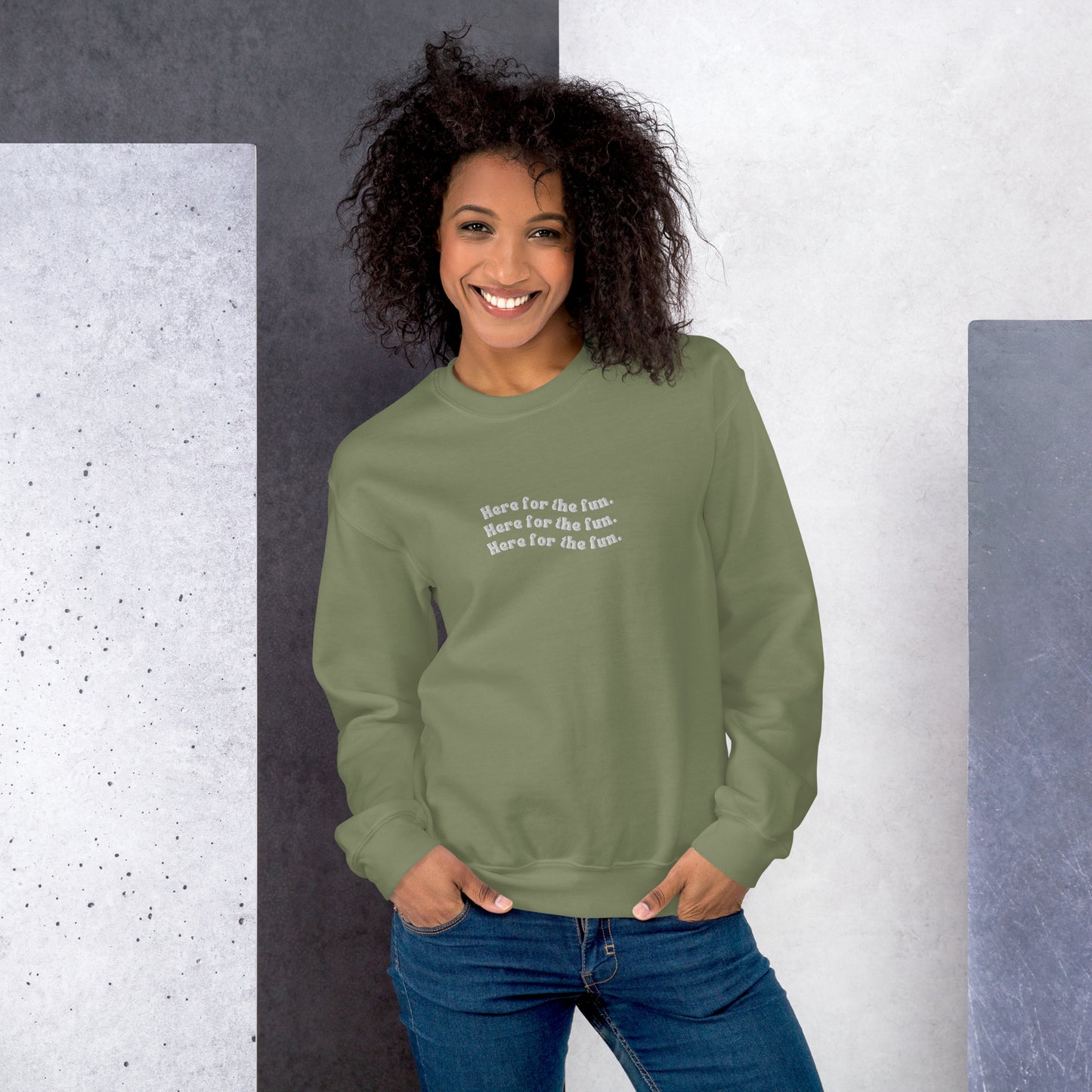Green Here For The Fun Sweatshirt